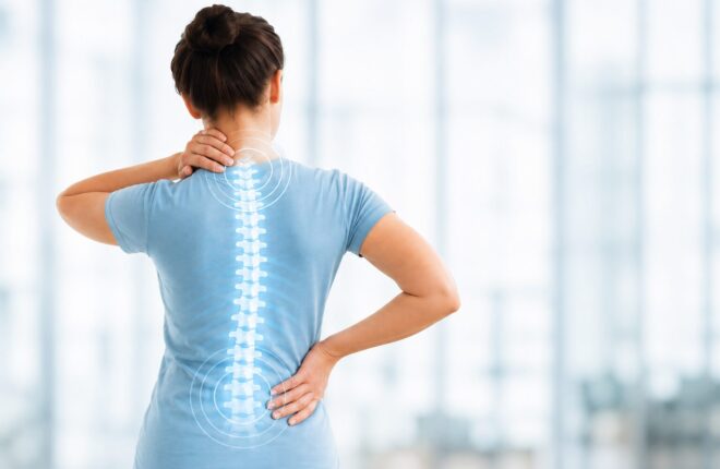 Lady with sore spine